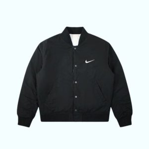 Chaqueta Universitaria Negra Stussy X Nike Edición