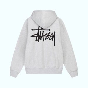 Sudadera Gris Básica con Capucha de Stüssy