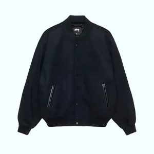 Chaqueta Universitaria Stussy Sport Melton Negra 1