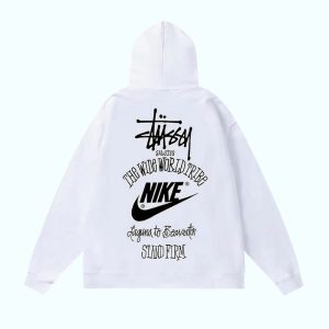 Sudadera Con Capucha Blanca Stussy X Nike The Wide World Tribe