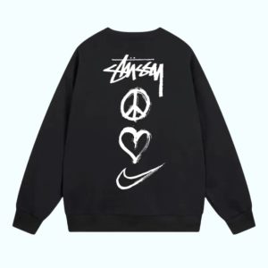 Sudadera Con Capucha Nike X Stussy Peace Love Swoosh Negra