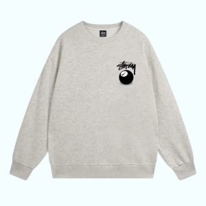 Sudadera Nike X Stussy 8 Ball Crewneck Gris Estilo Urbano